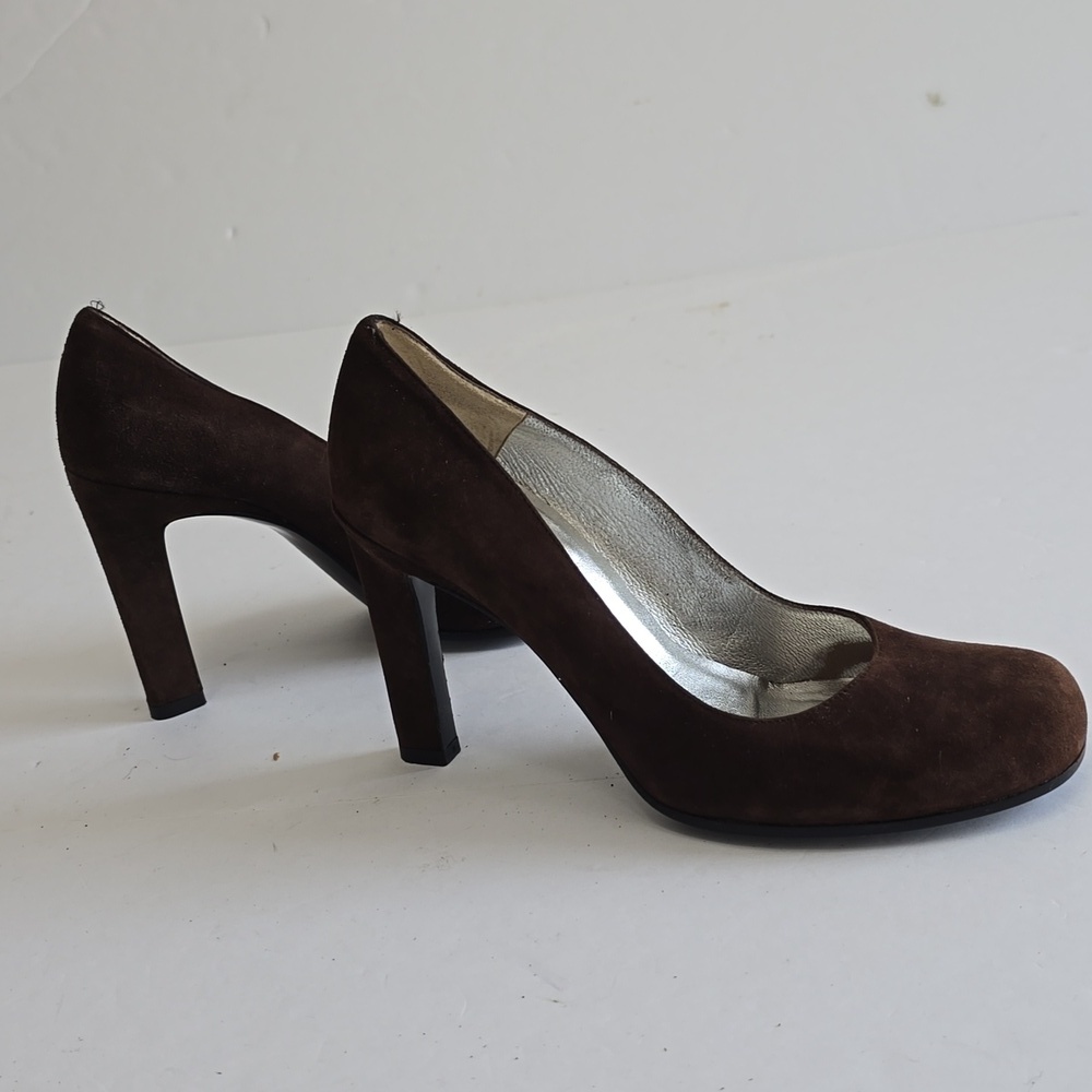 Charles Jourdan Bis Vintage 90s Suede Heels Pumps Shoes Brown Size 9